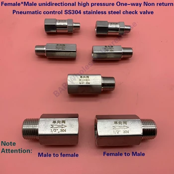 Ženski, Moški/Moški-Ženski usmerjena visokega tlaka, One-pot Brez vrnitve pnevmatski nadzor SS304 iz nerjavečega jekla preverite ventil