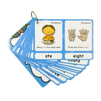12pcs 46 Homonym Besede angleško Slovnico Izobraževanje Kognitivne Kartice Homophones Učenje Flash Kartic Za Otroke Zgodaj učni Pripomočki