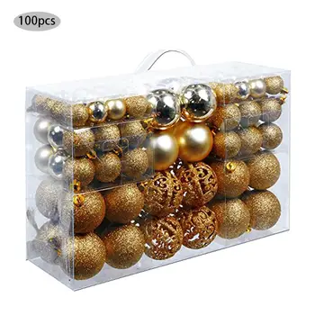 100 kozarcev/Set Božič Žogo Darilo Polje Božično Drevo Ornament Zlate Bleščice Žogo, Domači Vrt, Božični Okraski Dobave 2021