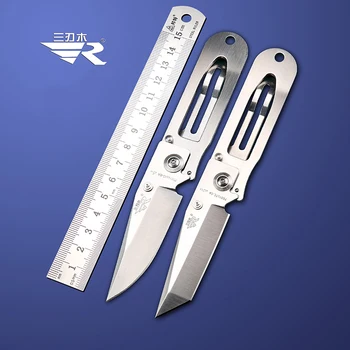 SANRENMU 7001 Folding Nož Keychain Nož iz Nerjavečega Ročaj noža s Pasom za Kampiranje, Pohodništvo in Potovanja