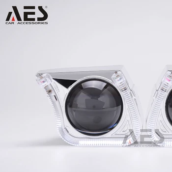 AES LED Angel Eye Vlivanje U Slog Belo Masko 2.5 inch 3,0 palca Za WST V5 Hella 3R Bi Xenon Projektor Objektiv Dnevnih Luči