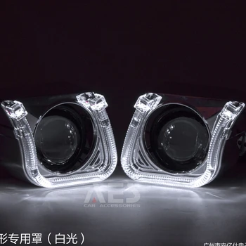 AES LED Angel Eye Vlivanje U Slog Belo Masko 2.5 inch 3,0 palca Za WST V5 Hella 3R Bi Xenon Projektor Objektiv Dnevnih Luči