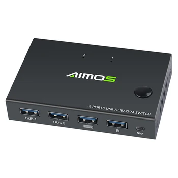 Za Miško&Tipkovnico Delitev 1pc Prenosni 2 Vrata USB 2.0 Hub 4k HD KVM Video Prikazovalnik Preklopnik S Tip-C priključni Kabel