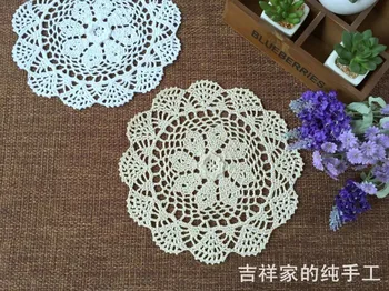 2016fashion debelo 22 cm krog 12pic/veliko čipke doilies za poročno dekoracijo tabela mat pokal mat blazinice z 3D cvetje placemat