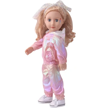 18 inch Dekleta lutka obleko Elegantno bleščečo vaja bo ustrezala Ameriški lutka dess novorojenčka Otroške igrače fit 43 cm lutke otroka c937