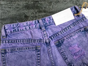 Novo Highwaisted Mini Jeans Hlače Ženske in hkrati Seksi Jeansa Mini Hlače, Kratke Strani Kravato