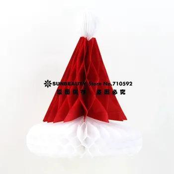 3pcs/set Retro Božič Papir Satja Okraski (Hat Santa,Snežinka Papir Fan, Satja Drevo) Praznovanja Dekor