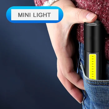 ZHIYU USB Polnilna MIni LED Svetilka XPE COB Prenosni 3 Način Baklo Zoom Zgrajena na Baterije, za Kampiranje Domačo Uporabo Bliskavice Luči Vroče
