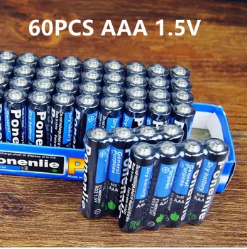 60PCS Visoke kakovosti 1,5 v baterije AAA ogljika z varnostjo baterije, močne eksplozije-dokaz 1.5 volt AAA baterije UM4 Batery NE Hg
