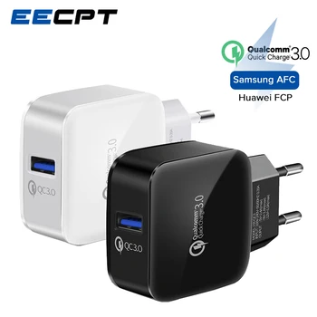 EECPT Hitro Polnjenje 3.0 Polnilnik USB 5V 3A Hitro Polnjenje, Power Adapter za iPhone X Samsung Xiaomi QC3.0 Potovanje Steno Telefon Polnilnik