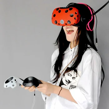 Silikonsko Ohišje Za HTC Vive Slušalke VR Kritje VR Očala Čelada Krmilnik Ročaj Primeru, Lupine, Kože, NAVIDEZNA RESNIČNOST, Dodatki