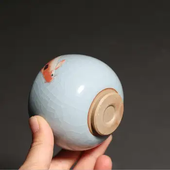 PINNY Tradicionalni Kitajski Pigmentiran Teacups Peči Crack Design Čajne Skodelice iz Porcelana Kung Fu Čaj Skledo, Ročno Izdelani Drinkware