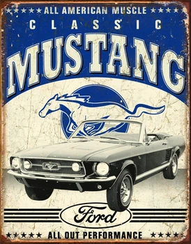 Mustang Klasičnih Ford Mustang Kovinski Tin Prijavite Stenski Dekor Odbor Retro Pub & Bar Stenski Dekor za Bar Pub Klub Kovinski Tin Znaki Zanikrni