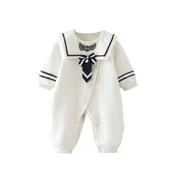 Otroška Oblačila 2020 Pozimi Nov Baby One-Piece Mornarice Kolegij Slog Otroka Debel Toplo Romper Plazil Oblačila Baby Girl