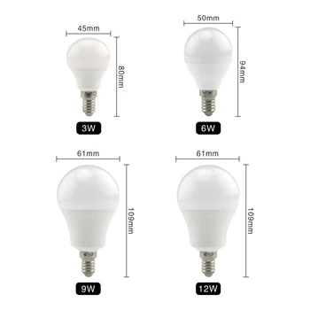 6PCS LED Žarnice Sijalke E14 E27 AC 220V Žarnice Smart IC 3W 6W 9W 12W 15W 18W 20W 24W Visoko Svetlost Lampada LED Bombillas