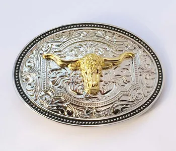 Najnovejši Desgin Zahodni Kavboj Texas Zlati Dolgo Rog Bika Glavo Pasu