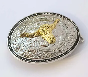 Najnovejši Desgin Zahodni Kavboj Texas Zlati Dolgo Rog Bika Glavo Pasu