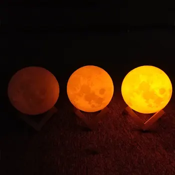 ICOCO 3D Tiskanja Luna Lučka LED Lunar Touch Senzor za Nadzor Noč Svetlobe Namizje namizne Svetilke Za Dom Dekor Padec Ladijskega prometa, Vroče Prodaje