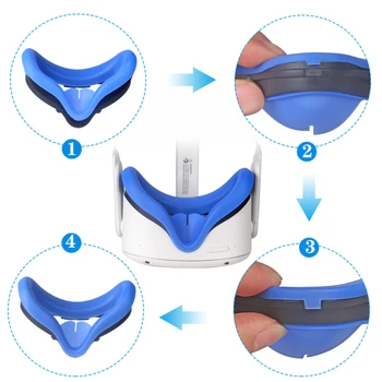 Oči Masko Kritje za Oculus Quest 2 VR Očala Silikonski Anti-znoj Svetlobe, Blokirno zaščito Oči Kritje Primera VR Dodatki