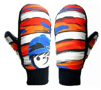 Multi barve, Pozimi strokovno snowboard rokavice risanka vzorci nepremočljiva, Windproof smučarskih rokavice zunanji termalni sneg rokavice