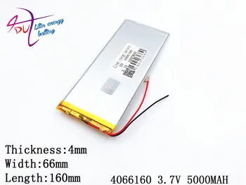Polimer baterija 4066160 3,7 V 5000MAH 4065160 pametni dom MP3 zvočniki Li-ionska baterija za dvr,GPS,mp3,mp4,mobilni telefon,govorijo