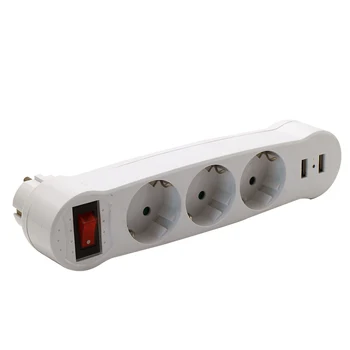 Dvojno USB Energije EU Trakovi Porozne priključna plošča Pretvorbo Plug 1/4 Način Vmesnik za izmenični Tok Vtičnica 16A Potovanja Svečke AC 110~250V