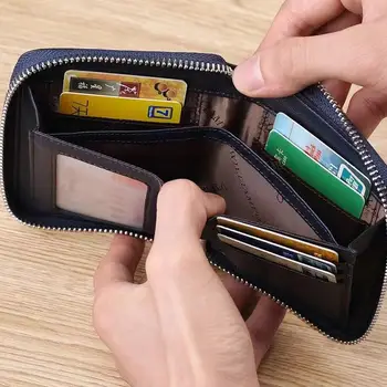 William Polo pravega usnja denarnica moška zadrgo kratke usnjene ženske denarnice mala denarnica modni par kartico vrečko denarnice pl236