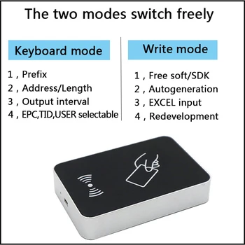 FONKAN 860-960Mhz UHF RFID namizje Pisanje tag Reader USB vmesnik Tipkovnica Izhod za ISO18000-6C EPC Gen2 brezplačno programsko opremo SDK