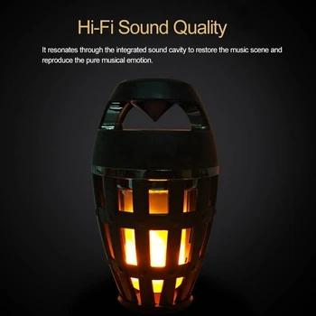 2v1 Plamen Vzdušje Lučka Lučka za Bluetooth Zvočnik Prenosne Brezžične Stereo Zvočnik Z Glasbo Žarnica Prostem Kampiranje Woofer