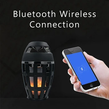 2v1 Plamen Vzdušje Lučka Lučka za Bluetooth Zvočnik Prenosne Brezžične Stereo Zvočnik Z Glasbo Žarnica Prostem Kampiranje Woofer