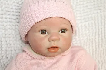 Debelo 22 Cm, Silikonski Prerojeni Baby Doll Za Fante Igrače Varne Hobiji Resničnem Življenju Lutke Otroka Rjave Oči Posebne Igrače