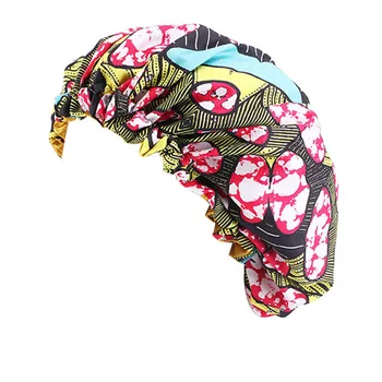 Prilagodite Spanja Bonnet Las Styling Afriške Vzorec Ankara Saten Obložene nightcap