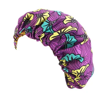 Prilagodite Spanja Bonnet Las Styling Afriške Vzorec Ankara Saten Obložene nightcap