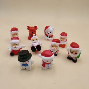 10pcs/set Mini Božič Model Dekoracijo Slika Igrača Santa Claus Snežaka DIY Obrti, Malih Okraski