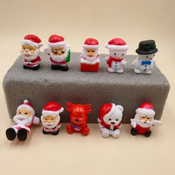 10pcs/set Mini Božič Model Dekoracijo Slika Igrača Santa Claus Snežaka DIY Obrti, Malih Okraski