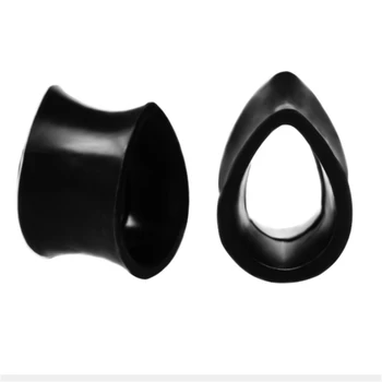 6Pair/set Toplo Bela Črna Srce Uho Plug And Tunnel Silikonski Spiralno Širjenje Ženske Moški Uho Nosila Body Piercing Nakit