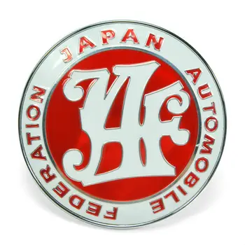 Rdeča JAF Logotip Japonska Avtomobilska Federacija JDM Avto Rešetka Emblemi Značko