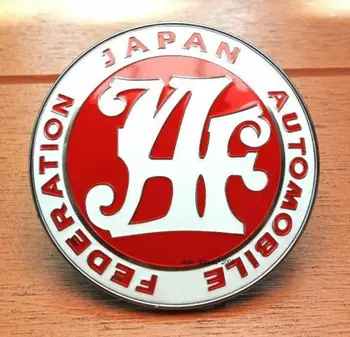 Rdeča JAF Logotip Japonska Avtomobilska Federacija JDM Avto Rešetka Emblemi Značko