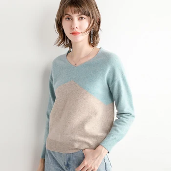 Mix barve ženski pulover stilsko svetlo polno pleteno rokavi naravnih pravi volne puloverju dame džemper