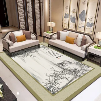 Sodobno minimalistično preproga v dnevni sobi talna obloga Kitajski slog non-slip natisnjeni preproge preproge za otroke sobe Doma Dekoracijo
