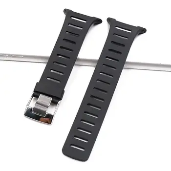 Mehke Gume Watch Band Kovinsko Sponko za Zapestje Traku za SUUNTO T1 T1C T3 T3C T3D T4C T4D T Serije Smart Watch Dodatki