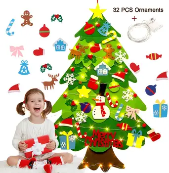 Božič Počutil Drevo 3.2 ft DIY Steni Visi Xmas Tree 32 kos 50 LED Okraski Niz Luči, Božični Okraski, za Otroke