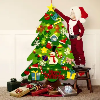 Božič Počutil Drevo 3.2 ft DIY Steni Visi Xmas Tree 32 kos 50 LED Okraski Niz Luči, Božični Okraski, za Otroke