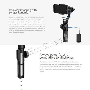 Zhiyun Uradni Nemoteno 4 3-Osni Ročni Pametni Gimbal Prenosni Stabilizator za iPhone 11 Max Pro XS XR Samsung delovanje Fotoaparata