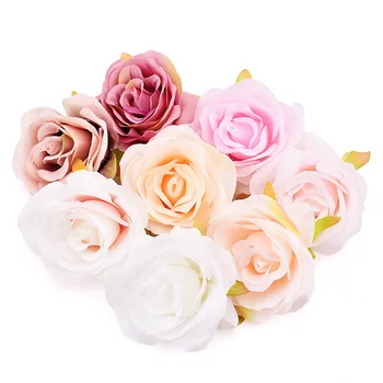 30pcs 8 cm Bele Vrtnice Umetne Svile Cvet Glave DIY Cvet Steno Poroka Dekoracija dodatna Oprema Scrapbooking Obrti Ponaredek Cvetje