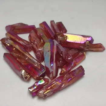 500 g Electroplated Rdeče Titana Aura Lemurian Semena Quartz Crystal Točke Kamni Vzorcu Dekor Naravnih Kvarčni Kristali