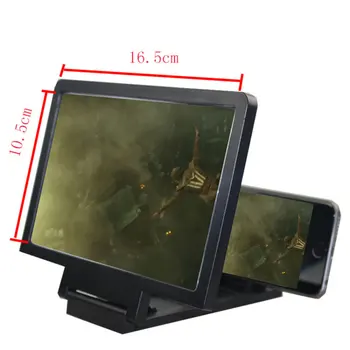 RAXFLY 3D Mobilni Telefon Zaslona Ojačevalec Zložljiva Video Povečevalno Steklo, HD Stojalo Namizno Držalo za Zaslon Expander Lupo Stojalo