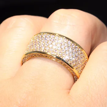 Choucong Čisto Nov Luksuzni Nakit 10KT Rumeno Zlato, ki je Napolnjena Omamljanje popolnoma Bele Jasno, 5A Kubičnih Cirkonij CZ Ženske Poročni prstan Prstan