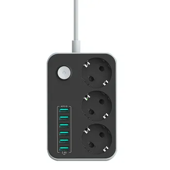 10A EU plug različica električno Vtičnico Trak 3 Vtičnice, 6 vrat USB Podaljšek Obliž Odbor za dom