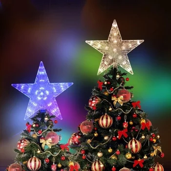 10/30 Led Star Noč Svetlobe Pet opozoril Žarnice Božično Drevo Top za Xmas Party Poročne Pravljice Soba na Prostem Garland Dekoracijo
